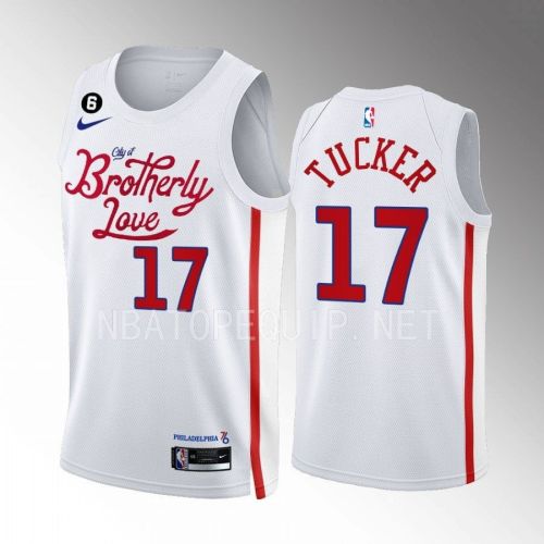 P.J. Tucker 17 2022-23 Philadelphia 76ers White City Edition Men Jersey Swingman