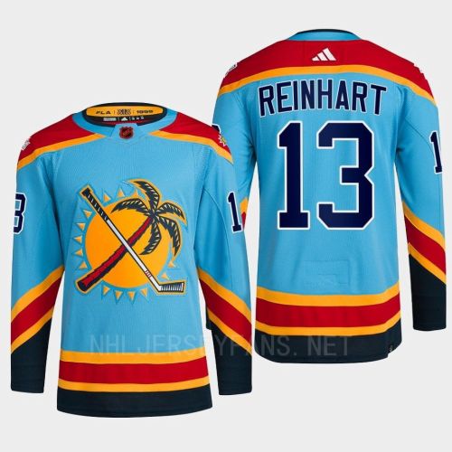 Florida Panthers 2023 Reverse Retro 2.0 Sam Reinhart 13 Blue Primegreen Jersey Men's