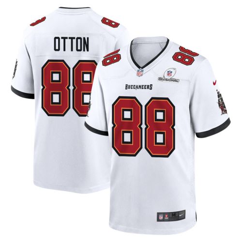 Cade Otton 88 Tampa Bay Buccaneers 2024 Divisional Patch Game Men Jersey - White