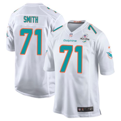 Kion Smith 71 Miami Dolphins 2023 Playoffs Patch Game Men Jersey - White