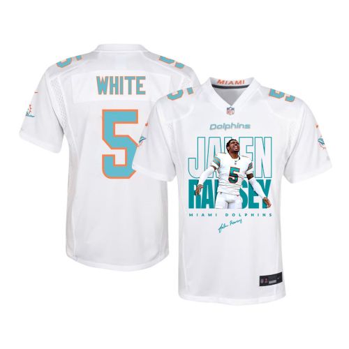 Jalen Ramsey 5 Signed Miami Dolphins Game YOUTH Jersey - White