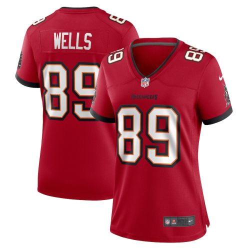 David Wells 89 Tampa Bay Buccaneers Women's Home Game Player Jersey - Red