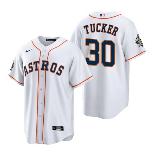 Men's Houston Astros Kyle Tucker 30 White 2022-23 World Series Jersey