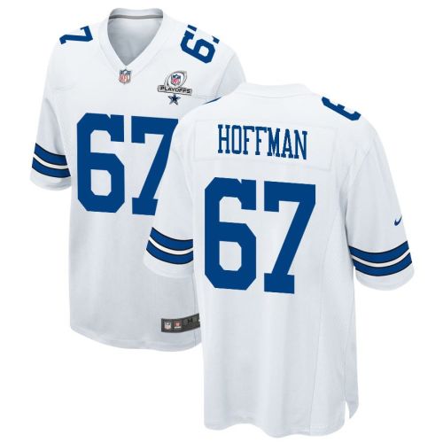 Brock Hoffman 67 Dallas Cowboys 2023 Playoffs Patch Game Men Jersey - White