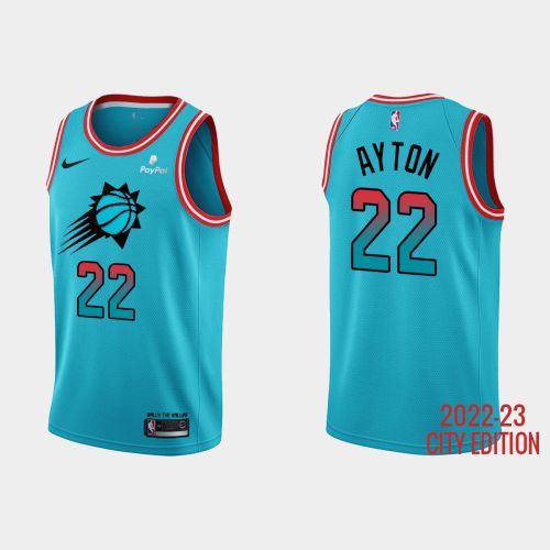 Phoenix Suns 22 Deandre Ayton 2022-23 City Edition Blue Men Jersey