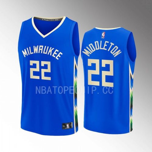 Milwaukee Bucks Khris Middleton 22 City Edition Jersey 2022-23 Fastbreak Royal