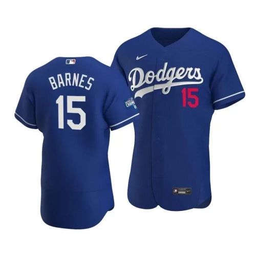 Men's Los Angeles Dodgers Austin Barnes 15 2020 World Series Champions Alternate Jersey Royal