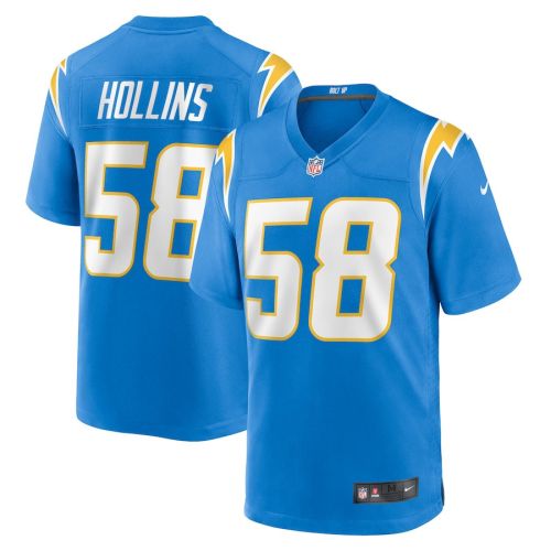 Justin Hollins 58 Los Angeles Chargers Game Men Jersey - Powder Blue