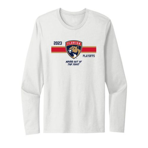 Florida Panthers 2023 Stanley Cup Playoff Never Out Of The Fight Long Sleeve T-Shirt - White