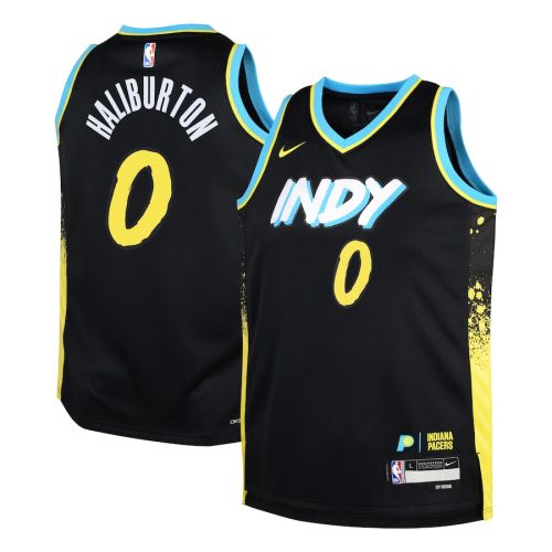 Tyrese Haliburton 0 Indiana Pacers 2023/24 City Edition Swingman YOUTH Jersey - Black