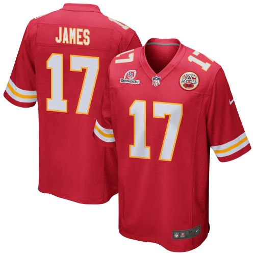 Richie James 17 Kansas City Chiefs 2024 Divisional Patch Game Men Jersey - Red