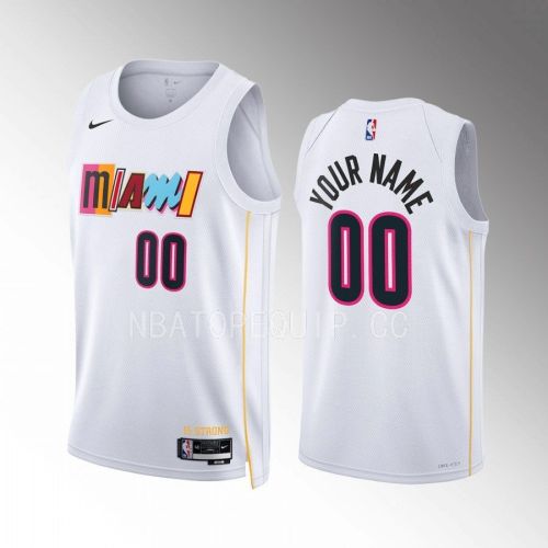 Miami Heat City Edition Custom 00 White Jersey 2022-23 Swingman