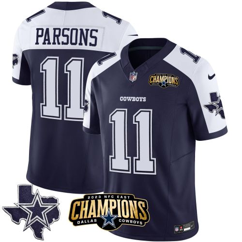 Micah Parsons 11 Dallas Cowboys 2023 NFC East Champions Patch Alternate Game Men Jersey - Navy