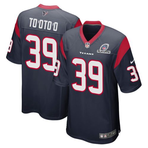 Henry To'oTo'o 39 Houston Texans 2023 Playoffs Patch Game Men Jersey - Navy