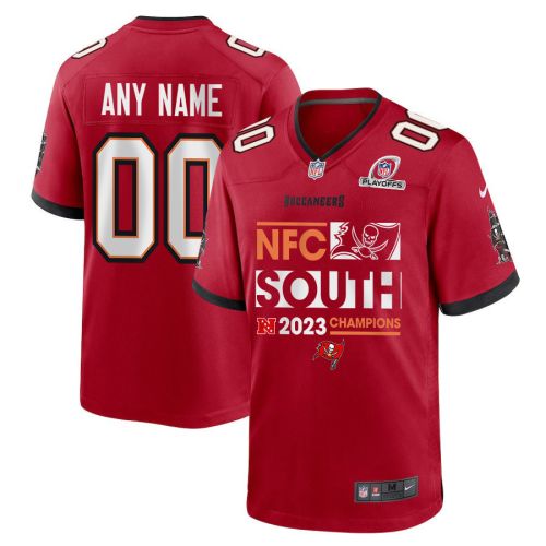 Tampa Bay Buccaneers 2023 NFC South Division Champions Conquer Game Men Custom Jersey - Red