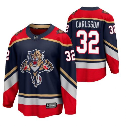 Florida Panthers 32 Lucas Carlsson 2023 Jersey Navy Reverse Retro Jersey