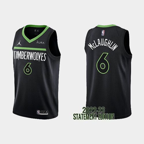 Minnesota Timberwolves Jordan McLaughlin 6 Black 2022-23 Statement Edition Men Jersey