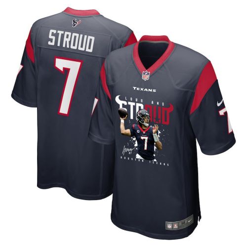 CJ Stroud 7 Houston Texans Cool Breeze Signed Game Men Jersey - Navy