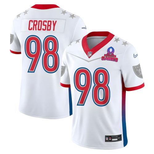 Maxx Crosby 98 Las Vegas Raiders Pro Bowl 2023 Patch Men Jersey - White