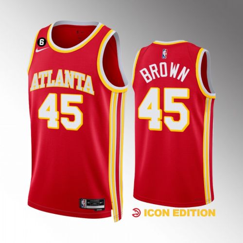 Chaundee Brown 45 Atlanta Hawks Icon Edition Red Jersey 2022-23 Swingman