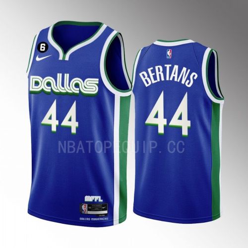 Dallas Mavericks Davis Bertans 44 2022-23 City Edition Blue Men Jersey Swingman