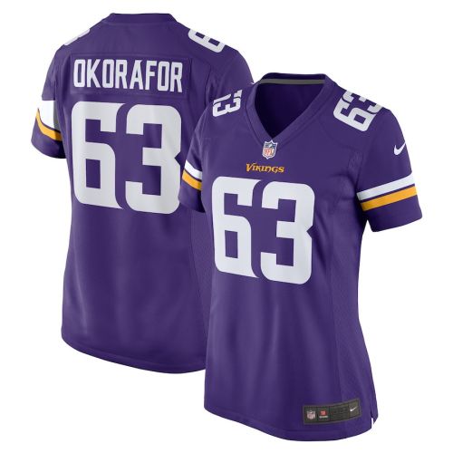 Chim Okorafor 63 Minnesota Vikings Women Team Game Jersey - Purple