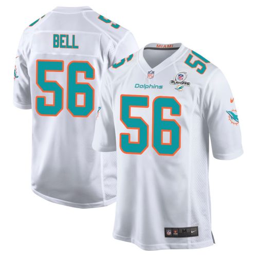 Quinton Bell 56 Miami Dolphins 2023 Playoffs Patch Game Men Jersey - White