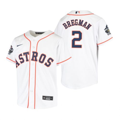 Youth Houston Astros Alex Bregman 2 White 2022-23 World Series Jersey