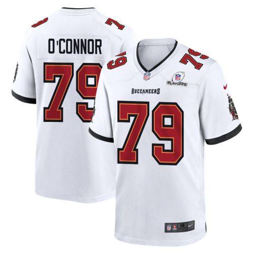 Patrick O'Connor 79 Tampa Bay Buccaneers 2023 Playoffs Patch Game Men Jersey - White