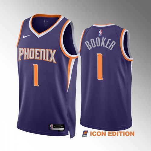 Devin Booker 1 2022-23 Phoenix Suns Purple Icon Edition Men Jersey Swingman