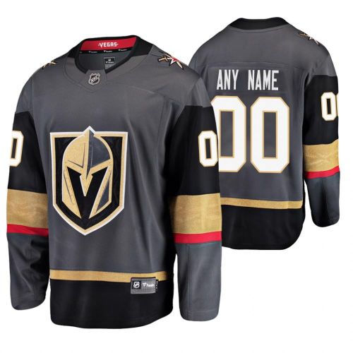 Men Vegas Golden Knights Custom 00 Gray Home Breakaway Player Jersey Jersey