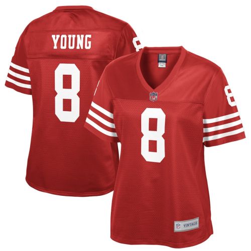 Steve Young 8 San Francisco 49ers Pro Line Women Retired Game Jersey - Scarlet