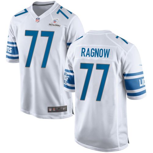 Frank Ragnow 77 Detroit Lions 2024 Divisional Patch Game Men Jersey - White