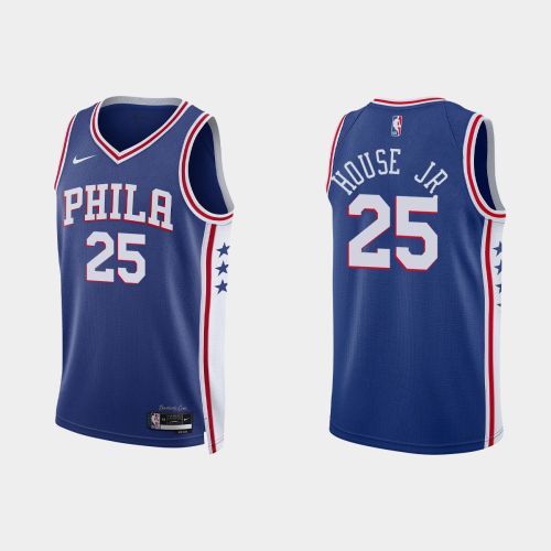 Philadelphia 76ers 25 Danuel House Jr. 2022-23 Icon Edition Royal Men Jersey