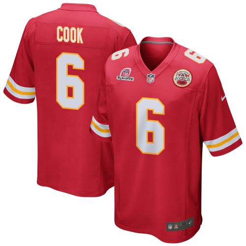 Bryan Cook 6 Kansas City Chiefs 2023 Playoffs Patch Game Men Jersey - Red