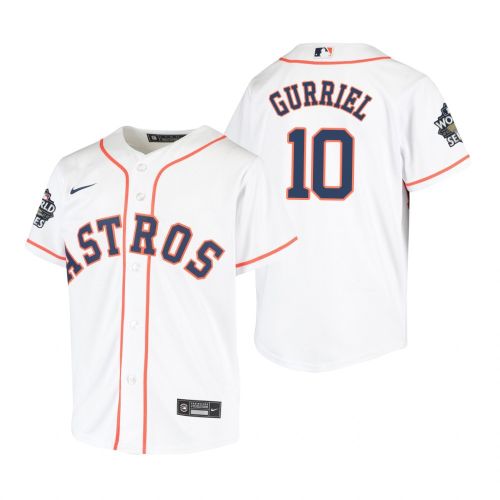 Youth Houston Astros Yuli Gurriel 10 White 2022-23 World Series Jersey