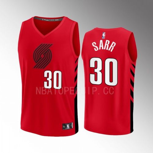 Portland Trail Blazers 30 Olivier Sarr Statement Edition Men Jersey 2022-23 Fast Break Player Red