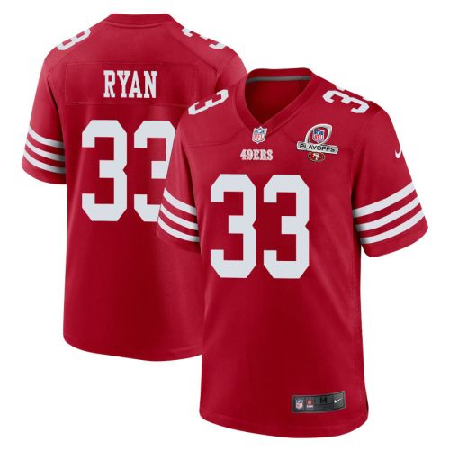 Logan Ryan 33 San Francisco 49ers 2023 Playoffs Patch Game Men Jersey - Scarlet