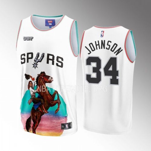 Stanley Johnson 34 San Antonio Spurs NBA & KidSuper Studios Unisex Hometown Jersey