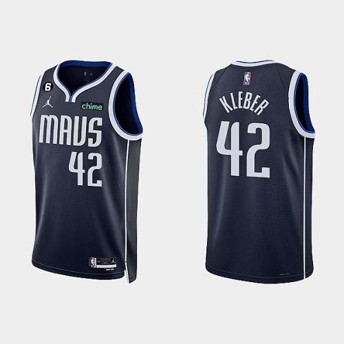 Dallas Mavericks 42 Maxi Kleber 2022-23 Statement Edition Navy Men Jersey