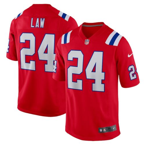 Ty Law 24 New England Patriots Men Retired Alternate Game Jersey - Red