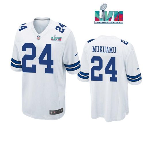 Israel Mukuamu 24 Dallas Cowboys Super Bowl LVII Super Bowl LVII White Men Game Jersey