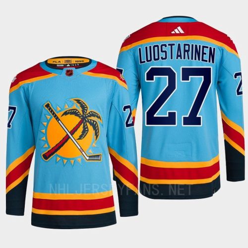 Florida Panthers 2023 Reverse Retro 2.0 Eetu Luostarinen 27 Blue Primegreen Jersey Men's