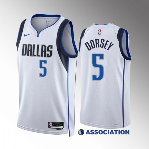 Tyler Dorsey 5 2022-23 Dallas Mavericks White Association Edition Jersey Swingman