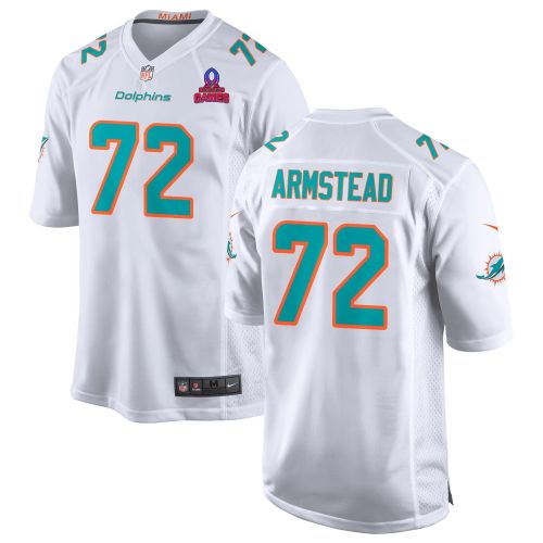 Terron Armstead 72 Miami Dolphins 2024 Pro Bowl Patch Game Men Jersey - White