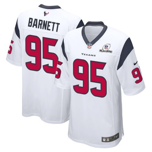 Derek Barnett 95 Houston Texans 2023 Playoffs Patch Game Men Jersey - White