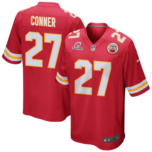 Chamarri Conner 27 Kansas City Chiefs 2023 Playoffs Patch Game Men Jersey - Red