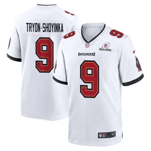 Joe Tryon-Shoyinka 9 Tampa Bay Buccaneers 2023 Playoffs Patch Game Men Jersey - White