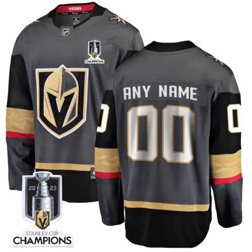 Vegas Golden Knights 2023 Stanley Cup Champions Patch Custom 00 Alternate Breakaway Jersey - Black