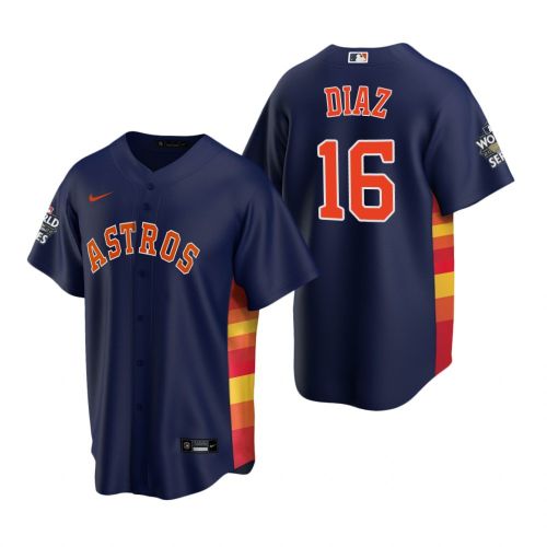 Men's Houston Astros Aledmys Diaz 16 Navy 2022-23 World Series Jersey